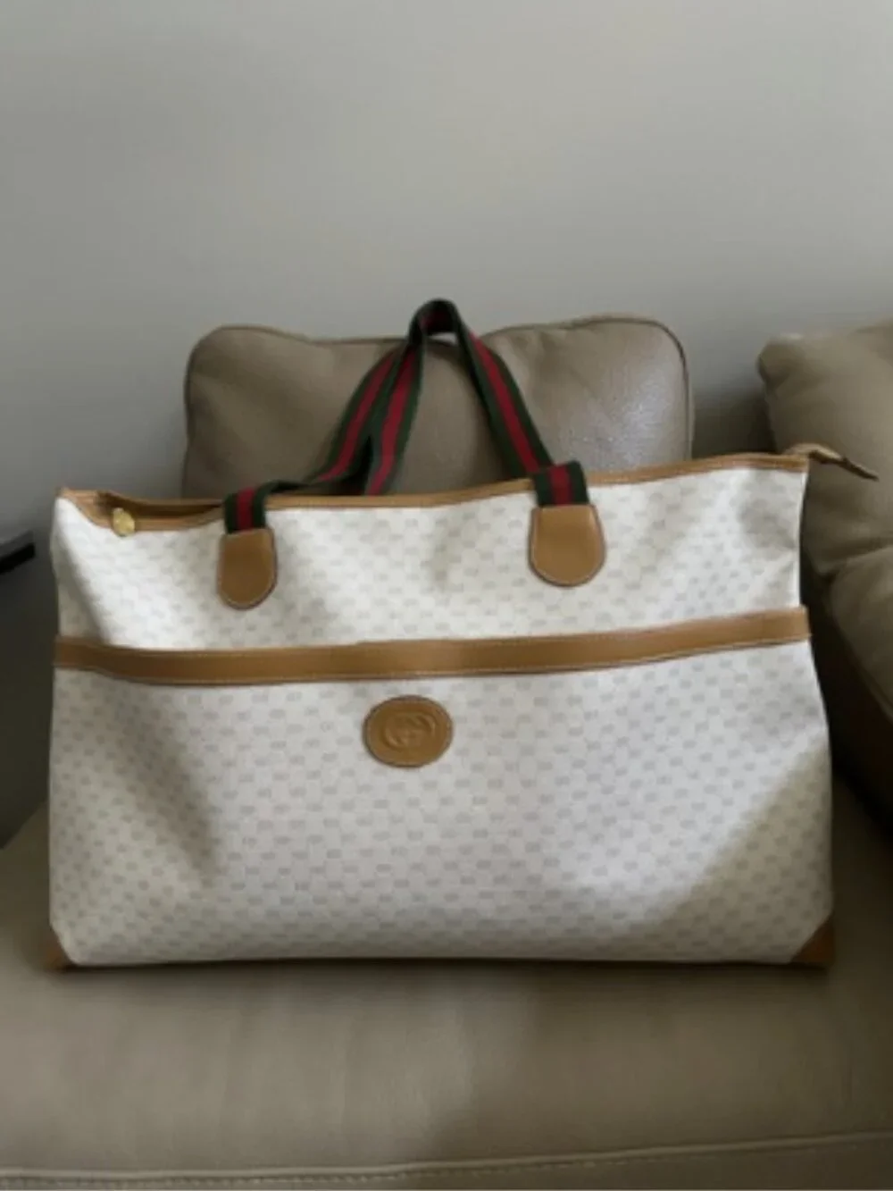 GUCCI GG Supreme Canvas Shoulder Tote Large Shopper Bag w/ Dust Bag